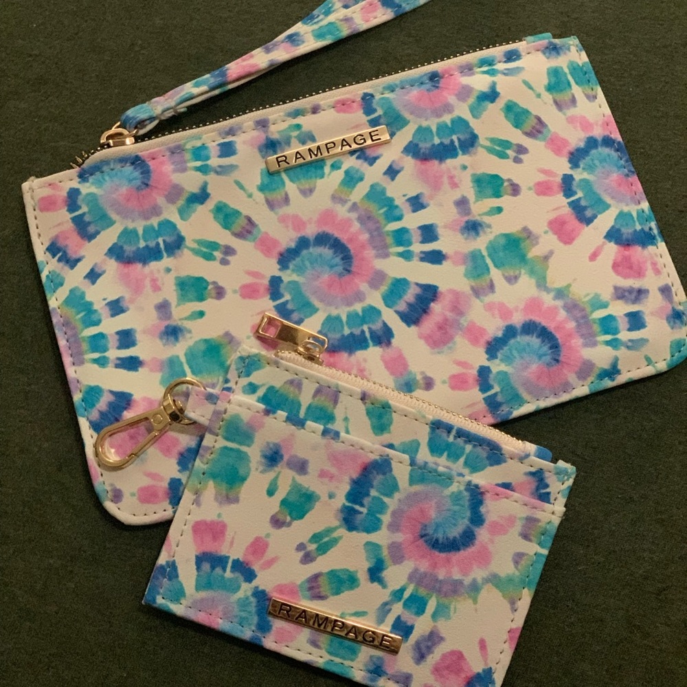RAMPAGE Tie Dye Wristlet & Card Holder Set 🌈